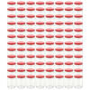 vidaXL Pots &agrave; confiture avec couvercle rouge 96 pcs Verre 230 ml