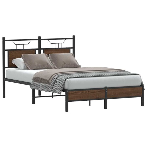 vidaXL Cadre de lit sans matelas ch&ecirc;ne marron 120x200 cm