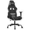 vidaXL Chaise de jeu avec repose-pied Noir et gris clair Tissu