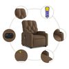 vidaXL Fauteuil inclinable de massage &eacute;lectrique Marron Tissu