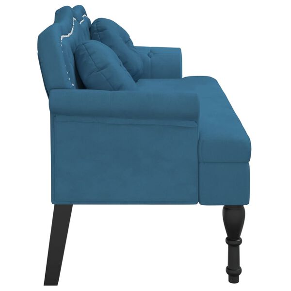 vidaXL Banc avec coussins bleu 120,5x65x75 cm velours