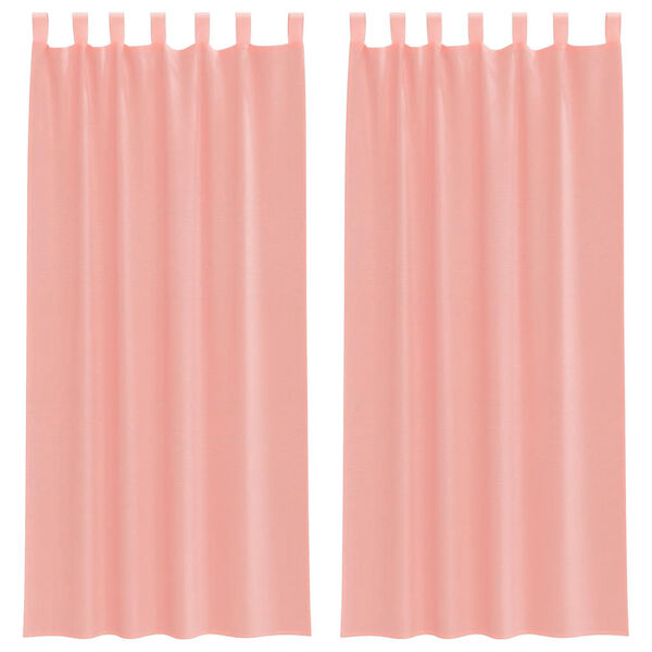 vidaXL Rideaux en voile avec passe-tringles 2 pcs rose