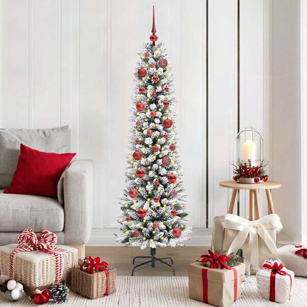 vidaXL Sapin de Noël artificiel Blanc 150 cm PVC, métal et plastique