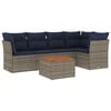 vidaXL Salon de jardin 6 pcs avec coussins gris r&eacute;sine tress&eacute;e