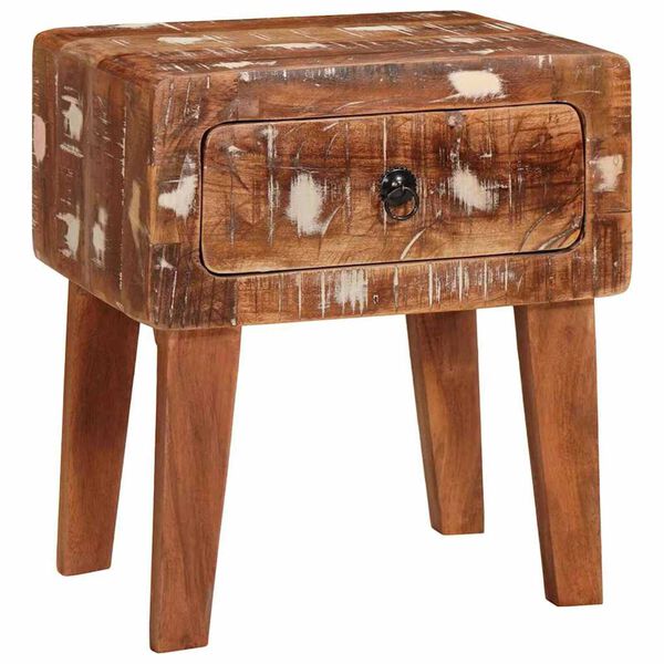 vidaXL Table d'appoint Marron 40 x 32 x 46 cm Bois Recyclé Solide
