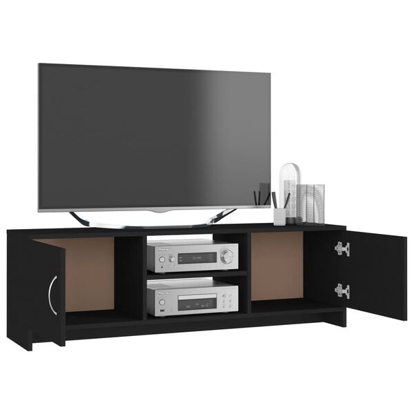 vidaXL Meuble TV Noir 120x30x37,5 cm Bois d'ingénierie