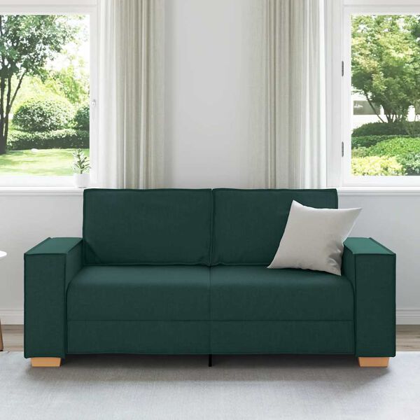 vidaXL Canap&eacute; 2 places Vert fonc&eacute; 180x78x84 cm Tissu