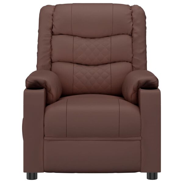 vidaXL Fauteuil inclinable &eacute;lectrique Marron Similicuir