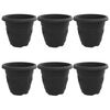 vidaXL Pot &agrave; fleurs rond 6 pcs Noir &Oslash; 26 x 21,5 cm Plastique