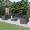 vidaXL Salon de jardin 8 pcs avec coussins R&eacute;sine tress&eacute;e Gris