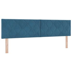 vidaXL T&ecirc;te de lit LED Bleu fonc&eacute; 180 cm Velours