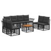 vidaXL Ensemble de canap&eacute;s d'ext&eacute;rieur 9 pcs Noir et Gris fonc&eacute;