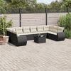 vidaXL Salon de jardin 11 pcs avec coussins noir r&eacute;sine tress&eacute;e