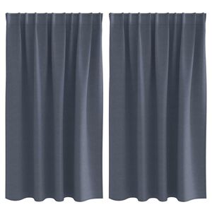 vidaXL Rideaux occultants avec anneaux 2 pcs Anthracite 140 x 140 cm