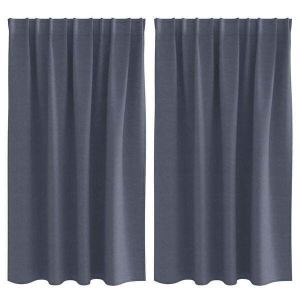 vidaXL Rideaux occultants avec anneaux 2 pcs Anthracite 140 x 140 cm