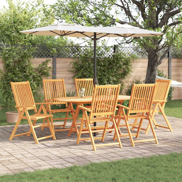 vidaXL Ensemble de salle &agrave; manger pour jardin 7 pcs Marron