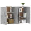 vidaXL Armoires murales 2 pcs gris b&eacute;ton bois d'ing&eacute;nierie