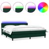 vidaXL Sommier &agrave; lattes de lit et matelas et LED vert fonc&eacute; 180x210cm velours