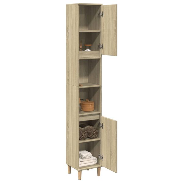 vidaXL Armoire salle de bain ch&ecirc;ne sonoma 30x30x190 cm