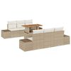 vidaXL Ensemble de canap&eacute; de jardin 7 pc Beige Poly rotin
