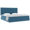 vidaXL Lit avec rangement et matelas Bleu fonc&eacute; 200 x 200 cm Velours