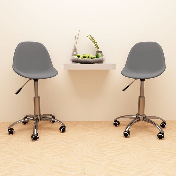 vidaXL Chaises pivotantes &agrave; manger lot de 2 gris clair tissu