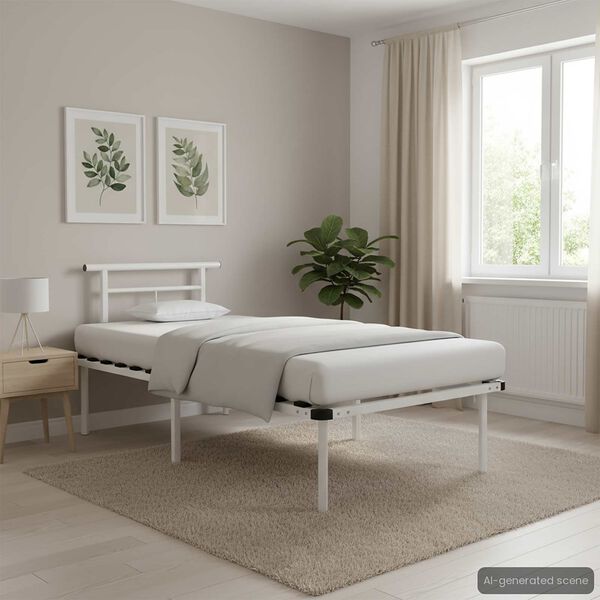 vidaXL Cadre de lit sans matelas blanc métal 90x200 cm