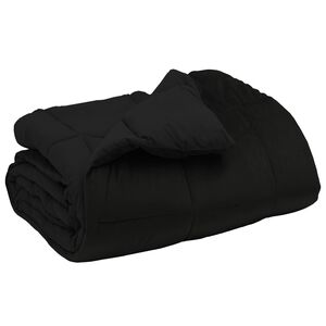 vidaXL Duvet d'hiver Matelass&eacute; Noir 200 x 200 cm Microfibre