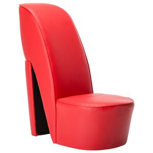 vidaXL Chaise en forme de chaussure &agrave; talon haut Rouge Similicuir
