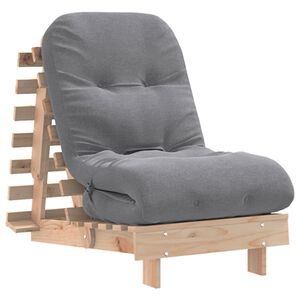 vidaXL Canap&eacute;-lit futon avec matelas 60x206x11 cm bois massif de pin