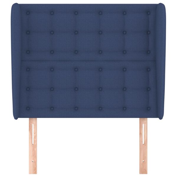 vidaXL T&ecirc;te de lit avec oreilles Bleu 93x23x118/128 cm Tissu