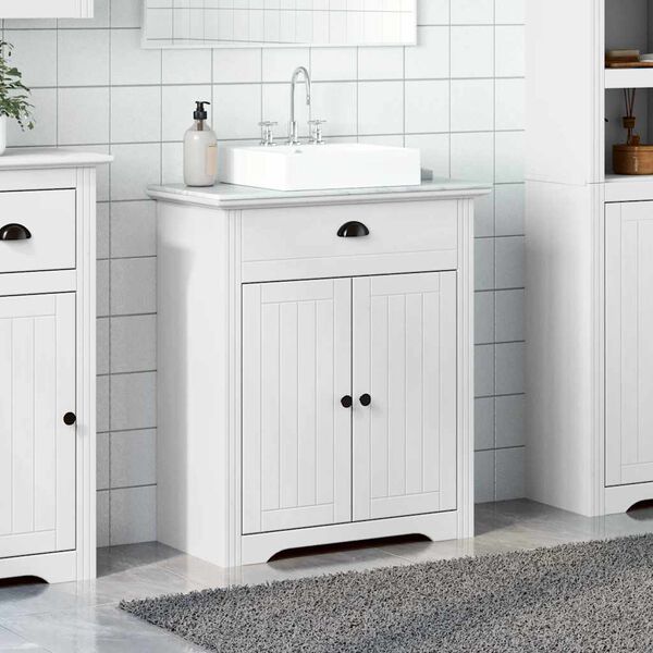 vidaXL Armoire de lavabo de salle de bain BODO blanc 70x35x80 cm