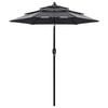 vidaXL Parasol de jardin &agrave; 3 niveaux avec m&acirc;t en aluminium anthracite