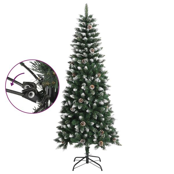 vidaXL Sapin de Noël artificiel avec support Vert 180 cm PVC
