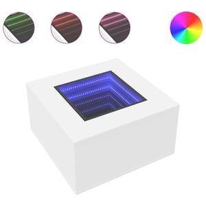 vidaXL Table basse avec LED blanc 60x60x40 cm bois d'ing&eacute;nierie