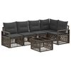 vidaXL Ensemble de canap&eacute; de jardin 6 pc Gris polyrotin