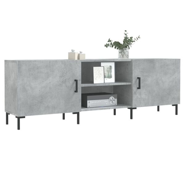 vidaXL Meuble TV gris béton 150x30x50 cm bois d'ingénierie