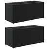 vidaXL Jardini&egrave;res avec 2 pots 2 pcs noir 72x30x32 cm r&eacute;sine tress&eacute;e