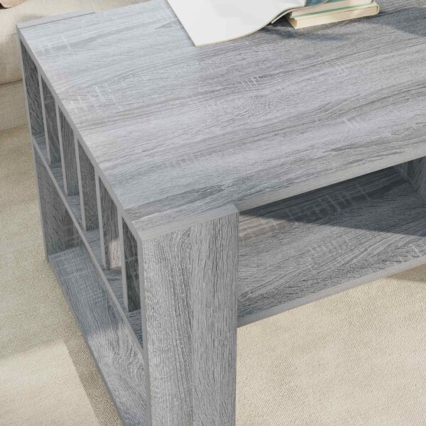 vidaXL Table basse Gris Sonoma 92 x 49,5 x 45 cm Bois d'ing&eacute;nierie