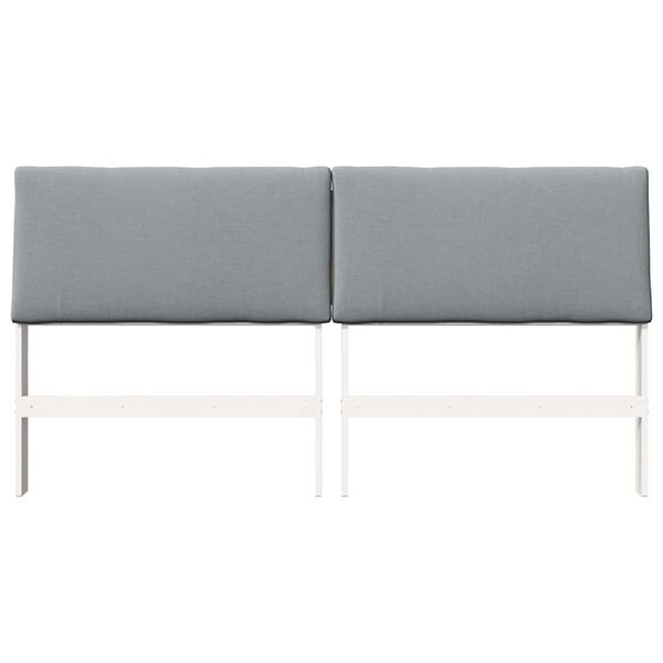 vidaXL T&ecirc;te de lit capitonn&eacute;e Gris clair 200 cm Pin massif