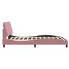 vidaXL Cadre de lit sans matelas rose 140x190 cm velours