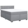 vidaXL Sommier &agrave; lattes de lit avec matelas Gris clair 140x190cm Tissu