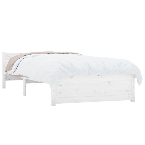 vidaXL Cadre de lit sans matelas blanc bois massif 90x190 cm