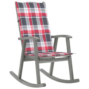 vidaXL Chaise &agrave; bascule avec coussins Gris Bois d'acacia massif