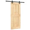 vidaXL Porte coulissante Naturel et noir 85 x 210 cm
