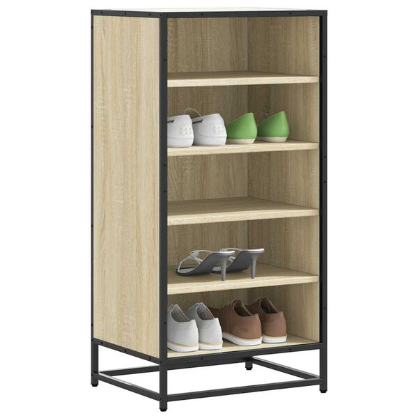 vidaXL &Eacute;tag&egrave;re &agrave; chaussures ch&ecirc;ne sonoma 48x38x97,5 cm bois ing&eacute;nierie