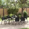 vidaXL Ensemble de salle &agrave; manger pour jardin 7 pcs Noir
