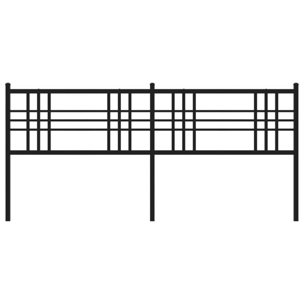 vidaXL T&ecirc;te de lit de remplacement m&eacute;tal noir 193 cm