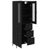 vidaXL Haut Armoire avec tiroir 2 pcs Ch&ecirc;ne noir Bois d'ing&eacute;nierie