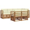 vidaXL Ensemble de canap&eacute;s d'ext&eacute;rieur 7 pc Naturel et Cr&egrave;me Polyester